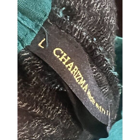 Charizma Womens Ombre Pull On Wide Leg Scallop Hem Pants Teal Black Size L.   H - Picture 7 of 7